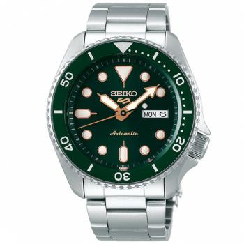 【SEIKO】精工 5 Sports系列 SRPD63K1 鋼錶帶 機械男錶 綠水鬼 4R36-07G0G 綠/金針 42.5mm