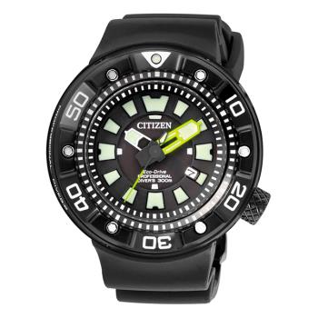 【CITIZEN】星辰 Promaster 光動能 Eco-Drive 限量款 BN0177-05E 橡膠錶帶 潛水男錶 300米潛水錶 黑 48mm