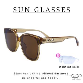 【GUGA】偏光太陽眼鏡 金色鉚釘大框款 抗UV400 100%紫外線 墨鏡 偏光眼鏡 出遊戶外逛街搭配時尚配件