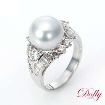 Dolly 14K金 天然珍珠11mm鑽石戒指