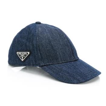 【PRADA 普拉達】牛仔棒球帽 (藍M 1HC274)