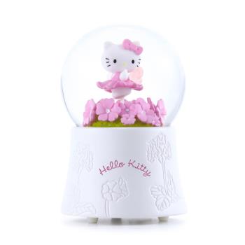 【JARLL 讚爾藝術】Hello Kitty 花蝴蝶 水晶球音樂盒生日 紀念日 告白 結婚禮物 情人節