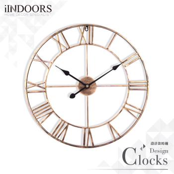 【iINDOORS】Loft 簡約設計時鐘-仿鏽黑針60cm