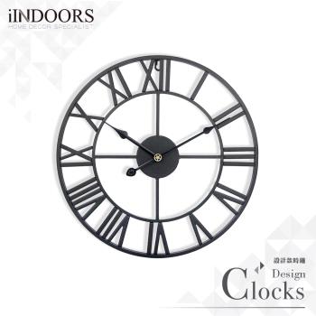 【iINDOORS】Loft 簡約設計時鐘-黑色烤漆40cm