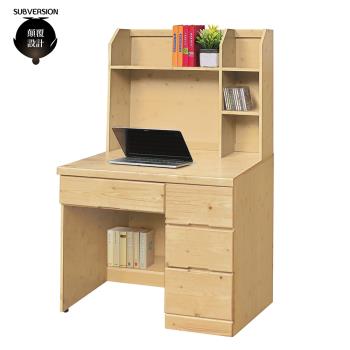 【顛覆設計】波澤曼松木色3.3尺書桌全組