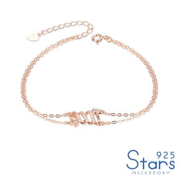 【925 STARS】純銀925微鑲美鑽縷空螺旋造型雙層手鍊 造型手鍊 美鑽手鍊