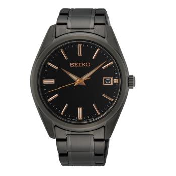 【SEIKO】精工 SUR511P1 藍寶石鏡面 日期顯示 鋼錶帶男錶 6N52-00A0SD 黑/玫瑰金 40.2mm