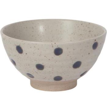 《NOW》石陶餐碗(藍圓點16cm)