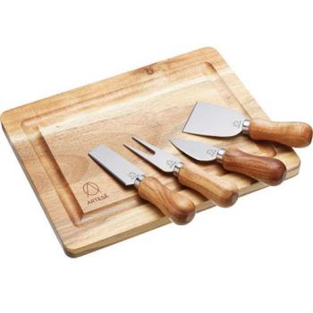《Artesa》起司刀叉4件+木輕食盤