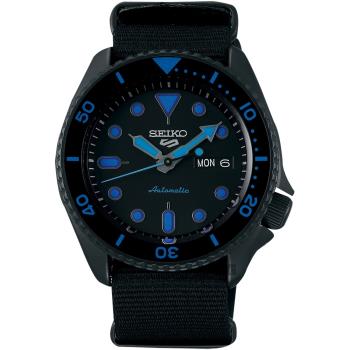 SEIKO 精工5號 SPORTS 系列 黑帆布機械腕錶 SRPD81K1 42mm