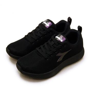 【DIADORA】女 迪亞多那 專業輕量慢跑鞋 極簡炫彩系列 黑紫 31697