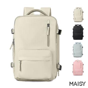 【MAISY】多功能防水戶外旅行背包(現+預  黑色／米色／粉色／藍色)