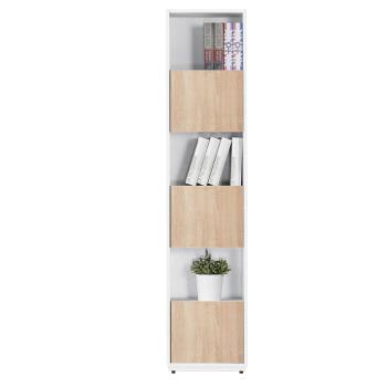 【AT HOME】布拉格1.35尺白色橡木紋三單門書櫃