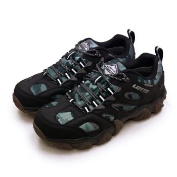 【LOTTO】男 專業多功能動態防水戶外踏青健行登山鞋 REX系列(黑迷彩 6300)