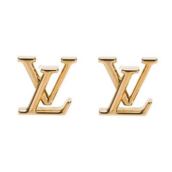【Louis Vuitton 路易威登】經典LV 字母logo針式耳環