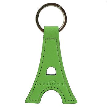 LA BAGAGERIE 牛皮鐵塔造型鑰匙圈(蘋果綠)
