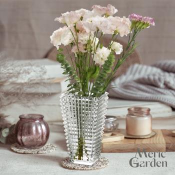 Meric Garden 歐式輕奢璀璨透明水晶花瓶/裝飾花器/桌面擺飾