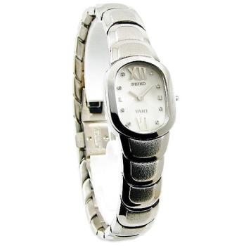 【SEIKO】精工 VIVACE 典雅真鑽 手環造型 SUJ547P1 羅馬字 鋼錶帶女錶 白/銀 22mm