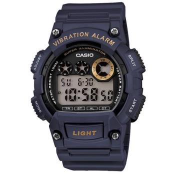 【CASIO】 超亮LED強悍震動數位運動錶-藍 (W-735H-2A)