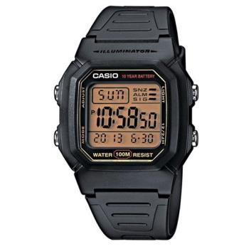 【CASIO】 10Year 黑武士電子錶-黑x黃框 (W-800HG-9A)