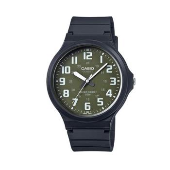 【CASIO】 超輕薄感實用必備大表面指針錶-墨綠x白數字 (MW-240-3B)