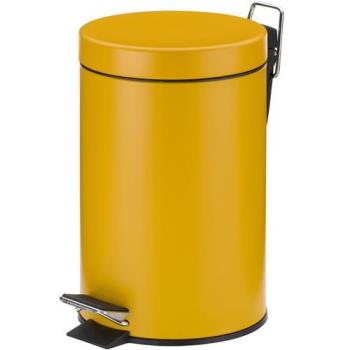 《KELA》簡約腳踏式垃圾桶(黃3L)