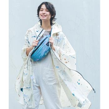 日本KIU 319-294 抽象潑墨 成人日常斗篷雨衣 附收納袋(男女適用)