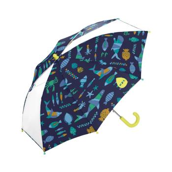 日本 Wpc. W281 湛藍世界 兒童雨傘 透明視窗 安全開關傘