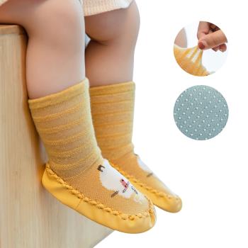Colorland-2雙入-寶寶防滑襪 卡通皮底學步襪 學步鞋(寶寶襪.止滑室內鞋.防掉地板襪)