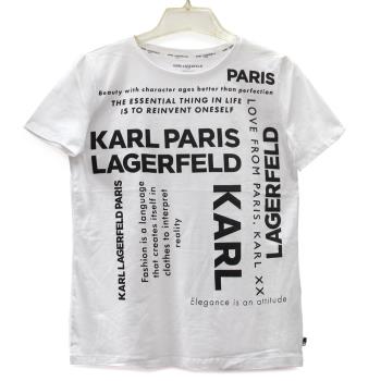 KARL LAGERFELD 卡爾巴黎字母短袖棉T(白色)