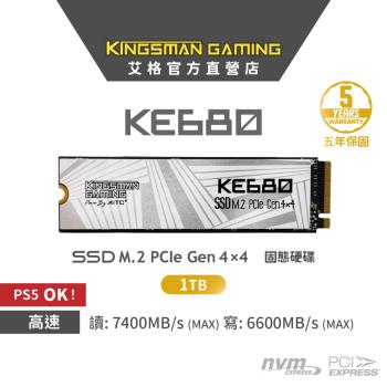 【AITC】艾格 KINGSMAN KE680 M.2 NVMe PCIe SSD Gen4X4 1TB SSD 固態硬碟