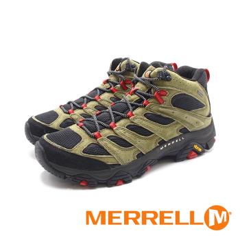 MERRELL(男)MOAB 3 MID GORE-TEX防水登山中筒鞋 男鞋-綠紅(另有黑橘)