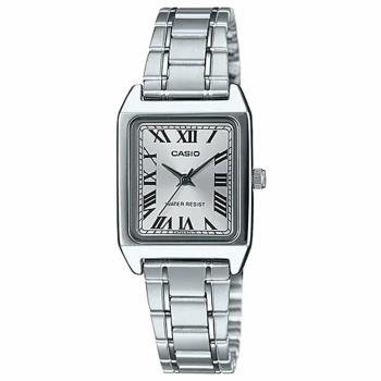 【CASIO】經典時尚方形不鏽鋼腕錶-羅馬時刻白面(LTP-V007D-7B)