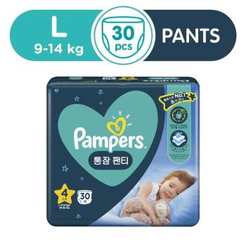 日本Pampers安睡褲(L9~14公斤以下)30片/包*4 箱購