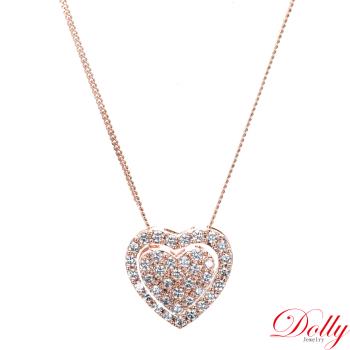 Dolly 18K金 輕奢珠寶1.30克拉玫瑰金鑽石項鍊