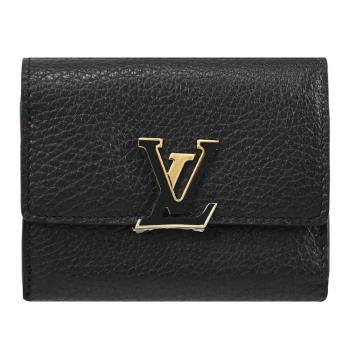 Louis Vuitton LV M68587 Capucines XS 牛皮三折零錢小短夾.黑桃