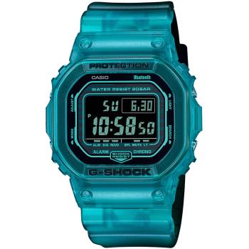 CASIO G-SHOCK 智慧藍芽半透明漸變方形計時錶/藍/DW-B5600G-2
