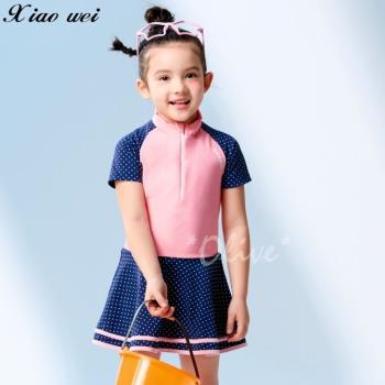 【沙兒斯品牌】流行女童短袖連身裙泳裝(NO.B8823038)