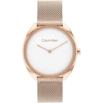 Calvin Klein 凱文克萊 極簡風格米蘭帶時尚腕錶/銀X玫瑰金/34mm/CK25200270
