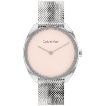 Calvin Klein 凱文克萊 極簡風格米蘭帶時尚腕錶/粉X銀/34mm/CK25200269