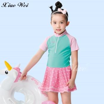 【SAIN SOU 聖手牌】 女童短袖連身裙裙款泳裝(NO.A8823058)