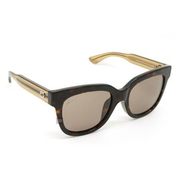 【Gucci】古馳 太陽眼鏡 GG3756/F/S YU8 橢圓框墨鏡 大框太陽眼鏡 茶色鏡片/玳瑁框 53mm