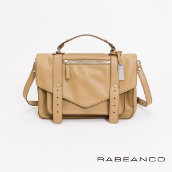 【RABEANCO】Modern現代美學系列雙飾帶包-小(淺駝)