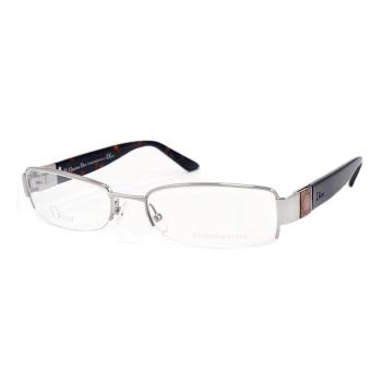 【Dior】迪奧 光學鏡框眼鏡 CD3743 CDB 半框眼鏡 長方形鏡框 膠框眼鏡 琥珀/銀 53mm