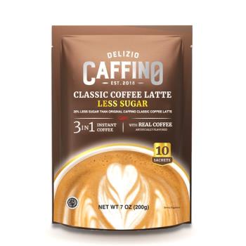 即期品【CAFFINO】 經典拿鐵咖啡-減糖風味(20gx10入)x5袋/組(效期至2025/06/04)