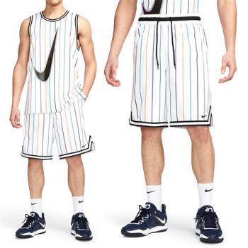 Nike AS M NK DF DNA 10IN SHORT SSNL 男 白色 條紋 籃球 短褲 DX0254-100