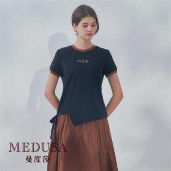 現貨【MEDUSA 曼度莎】MOS側綁結撞色T恤（M-XL）｜女上衣 短袖上衣 女T恤