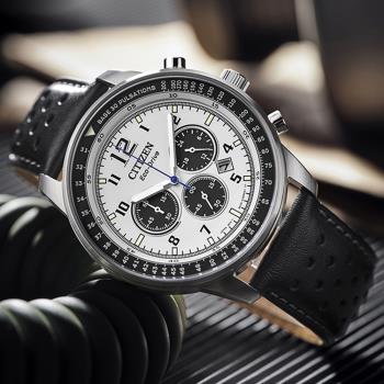 CITIZEN星辰 Chronograph系列 光動能 三眼計時腕錶 CA4500-32A