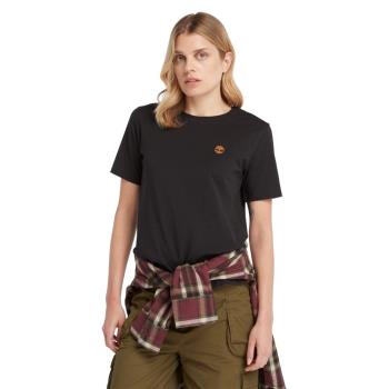 Timberland 女款黑色刺繡LOGO短袖T恤|A6ATEP56