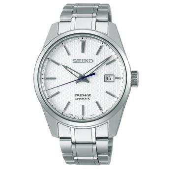 《SEIKO》精工 Presage 麻葉紋立體面 SPB165J1 藍寶石鏡面 鋼錶帶 機械男錶 6R35-00V0S 白 39.3mm